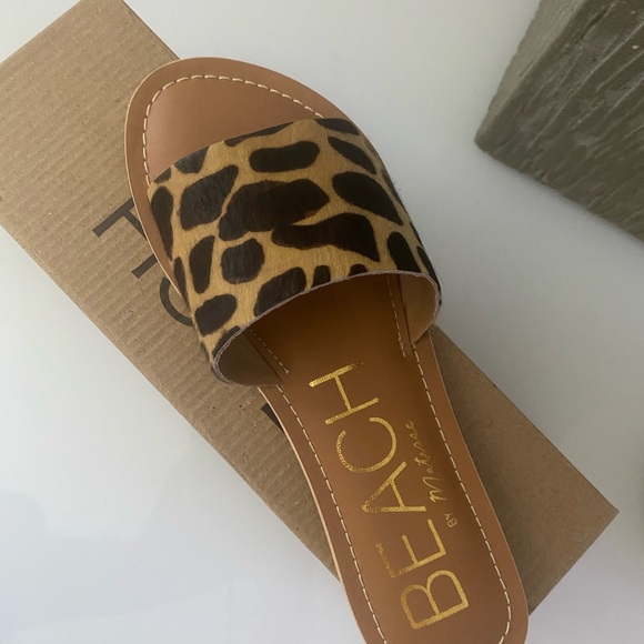 Matisse Tan Leather Cabana Slides - Picture 2 of 3
